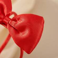 Women Oversized Red Satin Bow Headband, Cute Cosplay Party Hair Hoop, Christmas Costume Hair Accessories - Red - View 8