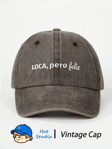 1pc Distressed Embroidered Washed Baseball Cap, Classic Casual Vintage Style, Soft Sweatband, Adjustable Size, Sun Protection Design, Versatile Retro Dad Hat, Suitable For Outdoor Sports, Daily Wear, Gatherings And Vacations, Perfect Gift For Family And Friends - Baseball Cap - View 3