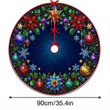 1件裝彩色玻璃紋理聖誕球圖案聖誕樹裙，優雅配色節日裝飾，5種尺寸，中性節日禮物，適用於居家與派對聖誕家居裝飾 - 彩色玻璃質感聖誕球 - 查看 12