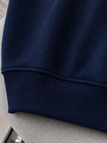 Mujer sudadera casual navideña estampado creativo galleta muñeco de nieve estrella árbol diseño original tejido suave corte holgado cuello redondo manga larga otoño invierno uso festivo - Azul Marino - Ver 4