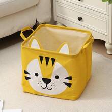 Fabric Cartoon Baby Clothes Storage Bin, Foldable Baby Toy Storage Basket, Dust-Proof Dirty Laundry Basket, Creative Living Room - Multicolor - View 11