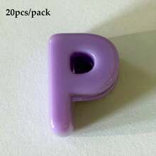 20顆紫色壓克力大孔字母珠 A-Z，DIY手工配件，可用於製作鑰匙圈與手機配件，適合DIY創意手工藝 - 紫色 - 查看 15