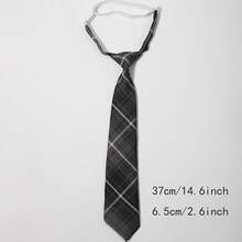 1pc Plaid British Style Tie, Versatile Fashion Accessory - Multicolor - View 7