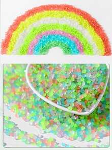 1000pcs/Bag Fluorescent Glow Resin Pebbles, Fluorescent Glow Stones, Suitable For Garden Landscape, Aquarium Fish Tank Bottom Sand, Vase Tank Filling, Glow Under Black Light - Multicolor - View 8