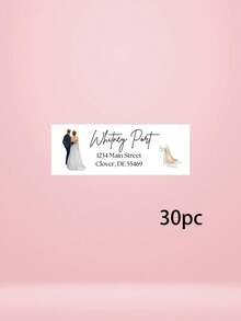 14/30/56pcs Custom Wedding Couple Envelope Sealing Stickers, Romantic Wedding Invitation Envelope Decor, Bridal Shower Favor Gift Bag Sticker - Multicolor - View 22