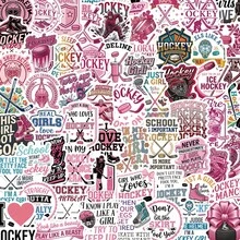 60pcs Pink Girly Hockey Stickers, Waterproof Vinyl Stickers, Suitable For Phone Case, Tablet, Laptops, Water Bottles, Journaling. - Pink - View 12
