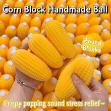 1pc Realistic Corn Handmade Squeeze Ball, Squeezable Sound, Voice Control, Stress Relief Venting Toy - Multicolor - View 6