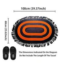 1pc Handwoven Tassel Area Rug - Linen Matrial Striped Oval Floor Mat, Soft & Quick Drying Bath Rug Mat, Halloween Decor| Home Decor For Doorway, Bedroom, Kitchen, Bathroom & Porch, Fall/Autumn Home Decor - Halloween Gift! - Burnt Orange - View 10