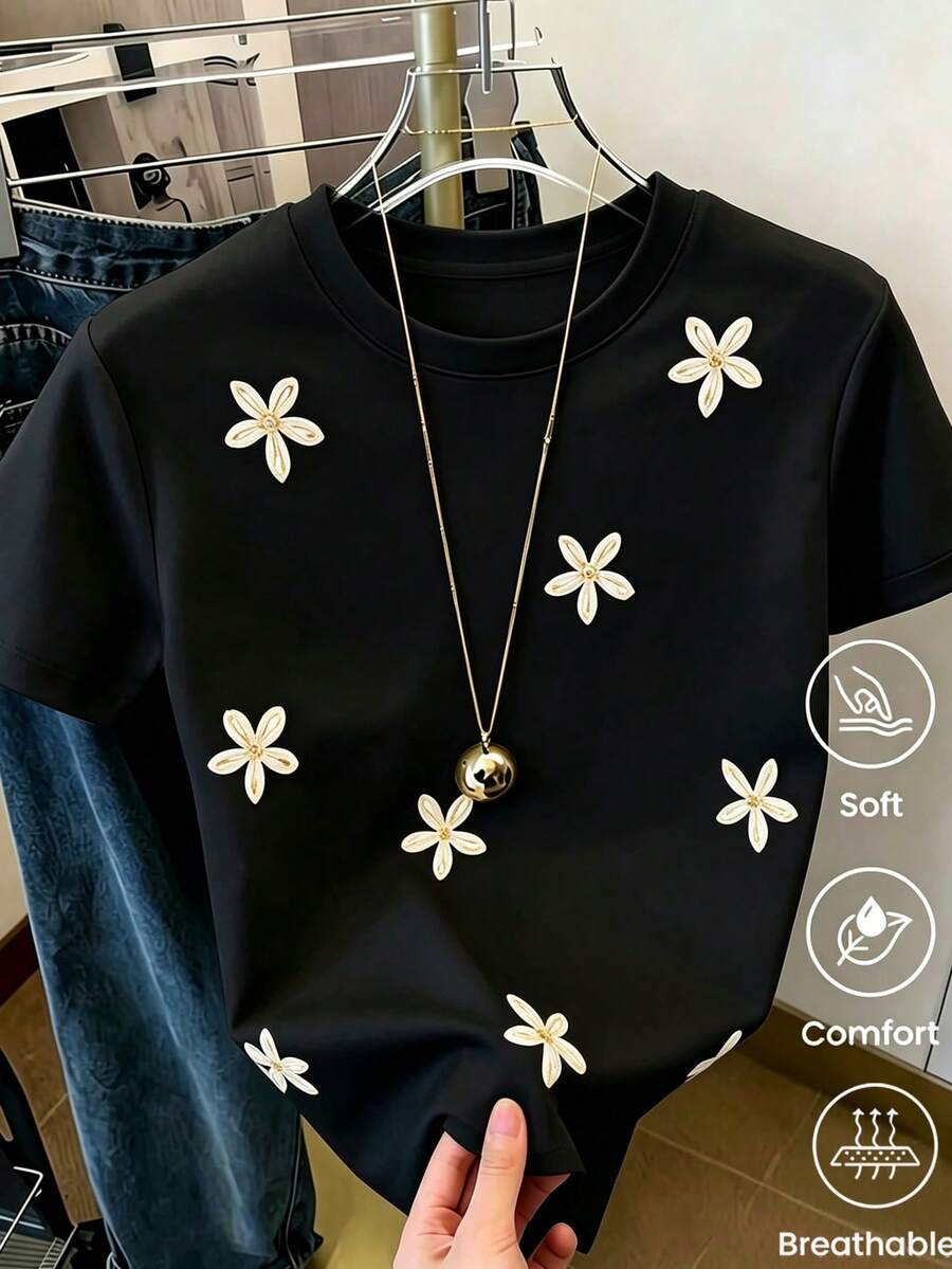 Women T-Shirts - Black - View 1