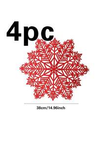 1/4/6/10件組聖誕雪花系列餐墊，聖誕雪花桌飾墊，適用於聖誕派對餐桌墊，彩色雪花餐墊 - 彩色 - 查看 15