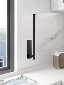 1 Kitchen Paper Towel Holder, Black Wall-Mounted Paper Towel Rack, For Home Use - Black - View 5