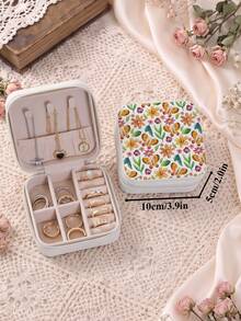 Women'S Jewelry Box With Butterfly Print-Portable Travel Jewelry Storage Case For Women Ring Earring Necklaces-Top Choice For Holiday Gift - Butterfly Design - View 18