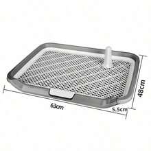 Multi‑Color Large Grid Dog Toilet With Training Induction Post, Anti‑Splash Easy‑To‑Clean Pet Potty For Small Medium Large Dogs Indoor House Training - Grey - View 6