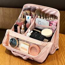 Vertical Travel Cosmetic Organizer Bag, Large Capacity Waterproof Makeup Brush Holder, Portable Cosmetic Storage Box, Suitcase Makeup Bag - View 2