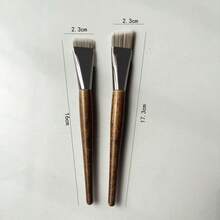 1pc Flat & Angled Foundation Makeup Brush, Synthetic Fiber Face Base Brush, Detail Brush Concealer Brush Compatible With Cream & Liquid Foundation, Portable Wooden Handle No Brush Marks Flawless Base Makeup Tool - Multicolor - View 6