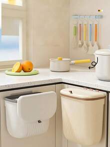 Wall-Mounted Trash Can With Lid, Large Capacity, Odor-Proof, Suitable For Kitchen, Bathroom And Toilet Paper Storage - A - View 1