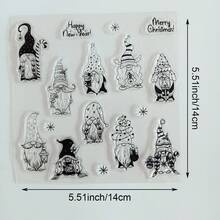 Clear Silicone Stamp, Christmas Themed Transparent Stamp For DIY Scrapbooking, Card Making, Journal Decoration, Christmas Tree Snowflake Cat Gift Gnome Pattern - SD-4 - View 8