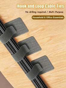 Self-Adhesive Cable Ties, No-Drill Cable Management Accessories, Can Organize Charging Cables, Power Cords, Network Cables, Earphone Wires, Suitable For Home Desks, Office Workstations, Study Drawers, TV Cabinets, Server Racks, Rental Apartments, Tidy Up Messy Cables, Reusable Open And Close, Simplify Cable Storage, Keep Desktop Clean, Compatible With Computer Equipment, Home Appliance Peripherals And Various Cable Management, Optimize Desktop And Cabinet Space Layout - Multicolor - View 3