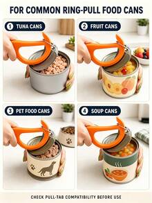 1/2pcs Can Opener, Non-Slip Handle, Plastic Manual Can Opener, Easy To Grip, Plastic Construction, Kitchen Can Opener, Perfect For Home And Restaurant Use, Ideal Christmas Party Accessory - View 3