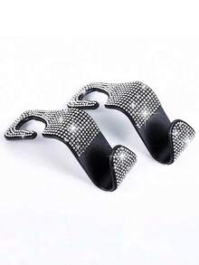 4/2/1pcs Car Seat Headrest Hooks Shiny Crystal Headrest Hook, Car Rear Seat Hook Back Row Hook For Wallet Handbag Clothing Grocery Bag Red - A - View 29