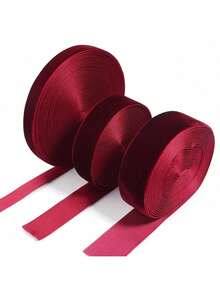 6-38mm 1 Roll Deep Red Single-Sided Velvet Ribbon, Christmas Ribbon, Jewelry Display Packaging, Floral Gift Packaging Bows, DIY Party Decoration, Valentine's Day - Ribbon - View 6