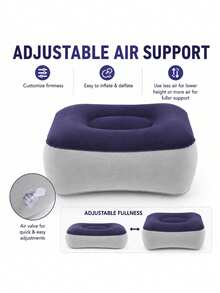 Bantal Sandaran Kaki Tiup yang Dapat Diatur Ketinggiannya, Sandaran Kaki Portabel untuk Perjalanan, Bantal Penopang Lipat, Cocok untuk Pesawat, Mobil, Kantor, Sofa Rumah, dan Berkemah, Mudah Ditiup dan Dikempiskan, Ringan dan Dapat Dilipat - Beraneka warna - View 6