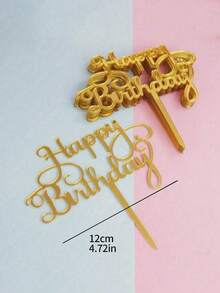 10/20 Happy Birthday Acrylic Cake Decorations, Birthday Cake Decor, Party Decorations, Stylish Letter Pattern Cake Decorations, Suitable For Birthday Party Decorations - Multicolor - View 5