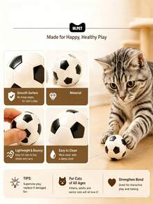 1/2/4pcs Cat Soccer Ball Toys - Interactive Rolling Ball, Suitable For Kittens And Adult Cats, Interactive Cat Toys, Self-Entertainment And Exercise For Cats And Kittens, Cat Toys, Indoor Entertainment - Multicolor - View 4