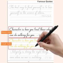 Adult Calligraphy Tracing Workbook: 32 Pages Of Modern Cursive Script, Alphabet & Famous Quotes Practice Sheets For Handwriting Improvement | Elegant Font Penmanship Art For Beginners & Enthusiasts - A - View 2