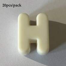20顆米色壓克力大孔字母珠 A-Z，DIY手工配件，可用於製作鑰匙圈與手機配件，適合創意手工藝 - 米色 - 查看 29