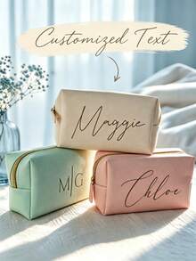 Customized Name Makeup Bag Personalized Letter Makeup & Toiletry Bag Bridesmaid Travel Bag Bridesmaid Invitation Gift - Multicolor - View 1