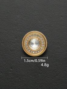4pcs/Set Round Crystal Rhinestone Glass Metal Buttons, Handmade Sew-On Decorative Buttons, Suitable For Fur Coats And Winter Jackets, Women's Fashion Accessories, Jewelry Making Crafts - Multicolor - View 24