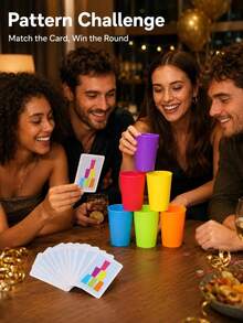 12pcs Stacking Cup Game Set, Fun Tabletop Game, Creative Stacking, Two-Player Interactive Desktop Board (Large Cups), Color Sorting Training, Holiday Party Gift (Random Colors), Halloween Decoration, Various Ways To Play, Unlock Joy - Multicolor - View 3