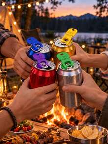 2pcs Random Color 6-Color Soda Can Opener And Soda Can Lid, Beverage Protection Cap, Suitable For Party, BBQ, Camping And Travel - Multicolor - View 4