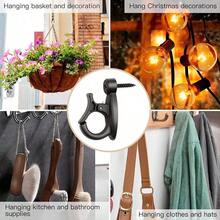 10pcs String Light Hooks, Light Hooks, String Light Hooks, Screw Hooks For Hanging String Lights And Wires, Plants, Wind Chimes, Plastic, Black, Wall, Outdoor Light Hooks, Screw Hooks For Hanging String Lights - View 9