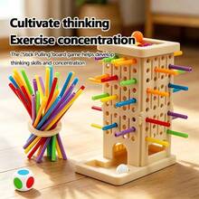 Fun Balance Tower Stick Pulling Tabletop Game, Parent-Child Interactive Battle, Tests Focus And Judgment Skills. Roll Dice To Draw Colored Sticks, Be Careful Not To Let The Ball Drop. Complete Accessories, Simple Yet Brain-Burning Gameplay, Fun Desktop Game For Family Gatherings And Parties - Multicolor - View 2