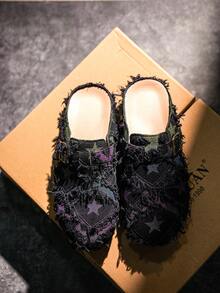 Men's Summer Height-Increasing Closed-Toe Slip-On Loafers, Thick Sole Office Casual Shoes, Couple Shoes - Black - View 4