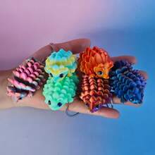3PCS/1PC Hedgehog Pendant - Fully Movable Cute Creature, Rainbow Gradient Multicolor, Keychain Backpack Accessory, Birthday Christmas Gift (Random Color) - Multicolor - View 8