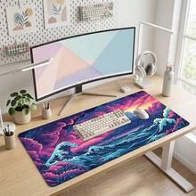 Volcano Wave Cloud Pattern Gaming Mouse Pad, Non-Slip Rubber Desk Mat, Smooth Sliding Surface, Suitable For PC Laptop Office Home, Natural Abstract Art Decor, Back To School Supplies - A - View 5