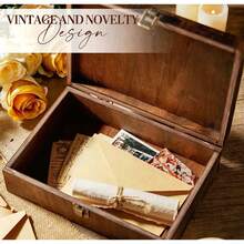 Hộp lưu trữ kỷ niệm ngày cưới bằng gỗ phong cách vintage cho cặp đôi mới cưới, có móc khóa kim loại retro, khắc chữ Mr & Mrs lãng mạn, dùng đựng ảnh cưới, thiệp mời, thư tay, kỷ vật, phù hợp làm quà cưới và sưu tập kỷ niệm gia đình - Nhiều màu - Xem 1