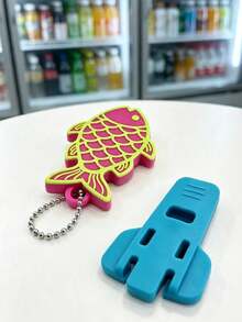 Pink Fish-Shaped Can Pull Tab Opener, Bottle Opener Protector. Small Fish Design, Multi-Function Handheld Plastic Can And Bottle Opener Set, Suitable For Elderly Kitchen Gadgets, Beverage Can Label Opener, Aluminum Beverage Can Opener Protector, Cola Beer Soda Can Label Cap, Simple Manual Plastic Protective Ring, Lift-Up Beer Cap, Cold Drink Label Cap, Aluminum Beverage Dust Cover. - Multicolor - View 7