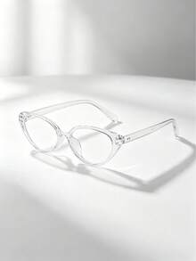 1/2/3/4pcs | Exquisite Popular New Cat Eye Portable Plastic Frame Women Transparent Clear Lens Glasses, Suitable For Outdoor, Party, Street Style Decoration - Clear - View 8