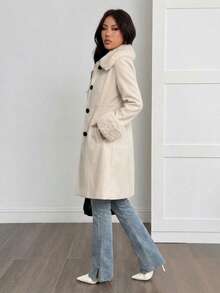 Women Overcoats - Cream - View 3