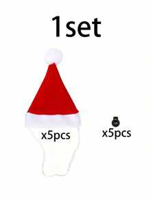 1set Mini Christmas Hat For Pets – Adjustable Drawstring Design; Festive Accessory For Small Pets; Ideal Prop For Christmas Parties And Holiday Photos; Christmas-Themed Costume Accessory. - Multicolor - View 12