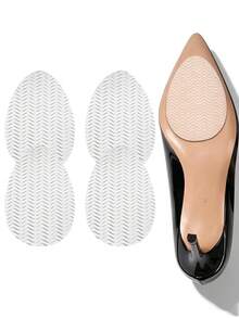 2 Pairs Women's Round Toe Trimmable Non-Slip Shoe Sole Pads, Adhesive Backing Protective Stickers For High Heels And Pointed Toe Shoes - Clear - View 8