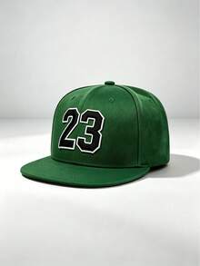 1pc Men Number 23 Embroidered Snapback Cap Adjustable Flat Brim Baseball Hat For Sports Hip‑Hop Street Party Travel Daily Outdoor Wear - Multi-color - View 6