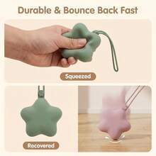 1pc Star-Shaped Silicone Storage Bag, Portable Hanging Design. Made Of High-Quality Material, Easy To Clean. Can Be Hung On The Side Of A Backpack For Convenient Storage Or Used To Organize Small Items In A Stroller, Pacifier Storage Essential, Suitable For Pacifiers, Earphones, Lipsticks, Convenient For Carrying Essentials. - Multicolor - View 3