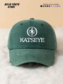 1pc "KATSEYE" Slogan Printed Round Pattern Baseball Cap, Lightweight Comfortable All-Season Multi-Functional Outdoor Sports Hat, Vintage Washed Cap - Suitable For Daily Wear And Street Style Decoration - A - View 6