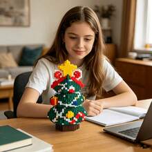 1 Set 3100 Pieces, 2026 New Exquisite Christmas Tree Building Blocks Decoration, Handmade DIY 3D Puzzle Model Ornament, Stress-Relieving High-Difficulty Puzzle, Room Decor, Office Desk Ornament, Suitable As A Gift For Friends - Multicolor - View 8
