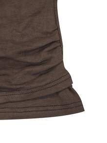Casual Versatile Cross Neck Lace Women's Top, Autumn/Winter New Style, Daily Wear - Mocha Brown - View 8